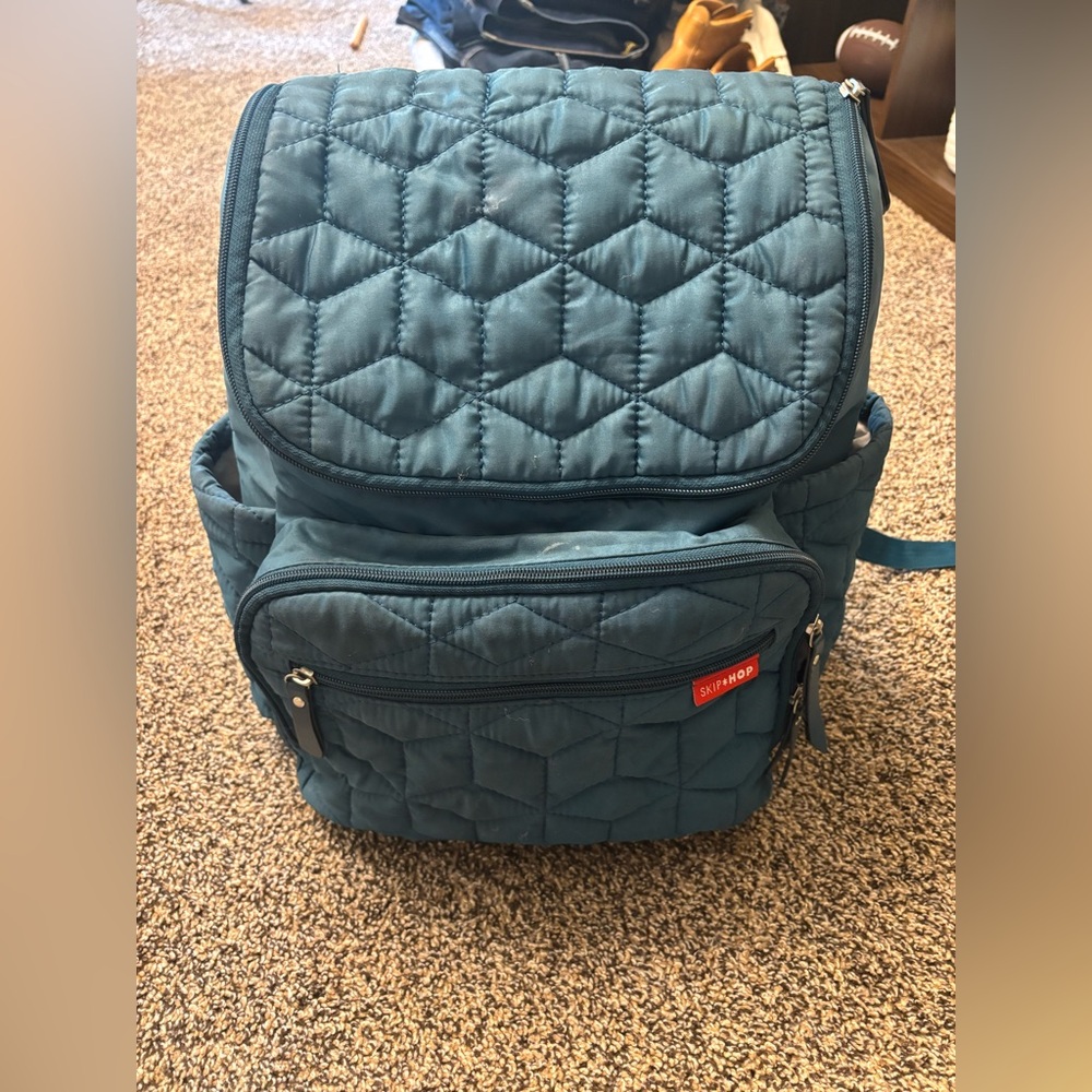 Skip Hop Quilted Forma Diaper Bag in Teal